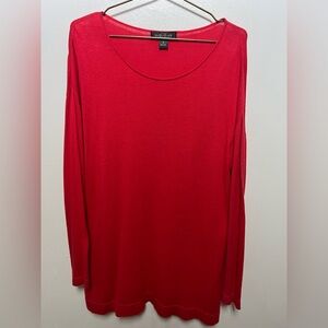 “August Silk” SZ: ( M) Red Lite-Weight Long-Sleeve Oversized Sweater NNT